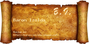 Baron Izolda névjegykártya